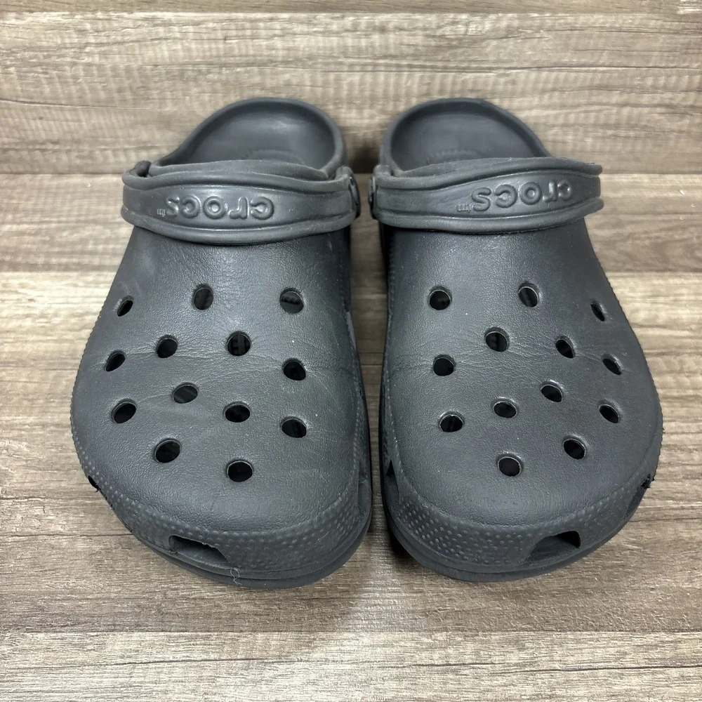 Crocs Classic Comfort Gray Black Mens US Size 10 Clogs